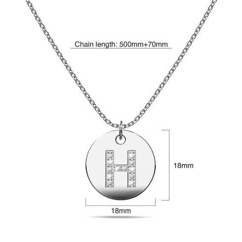 Initials Fabulous Alphabet Letter Necklace White Gold Layered Steel Jewellery